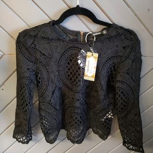 Boohoo crocheted crop top